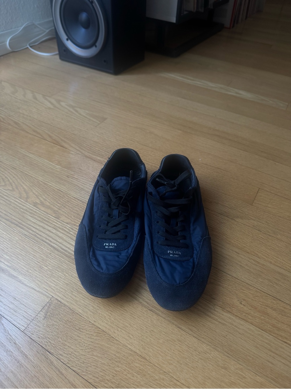 Prada Navy collapse nylon Sneakers